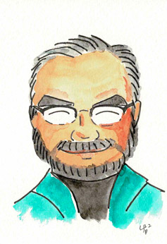 羽室行信の似顔絵